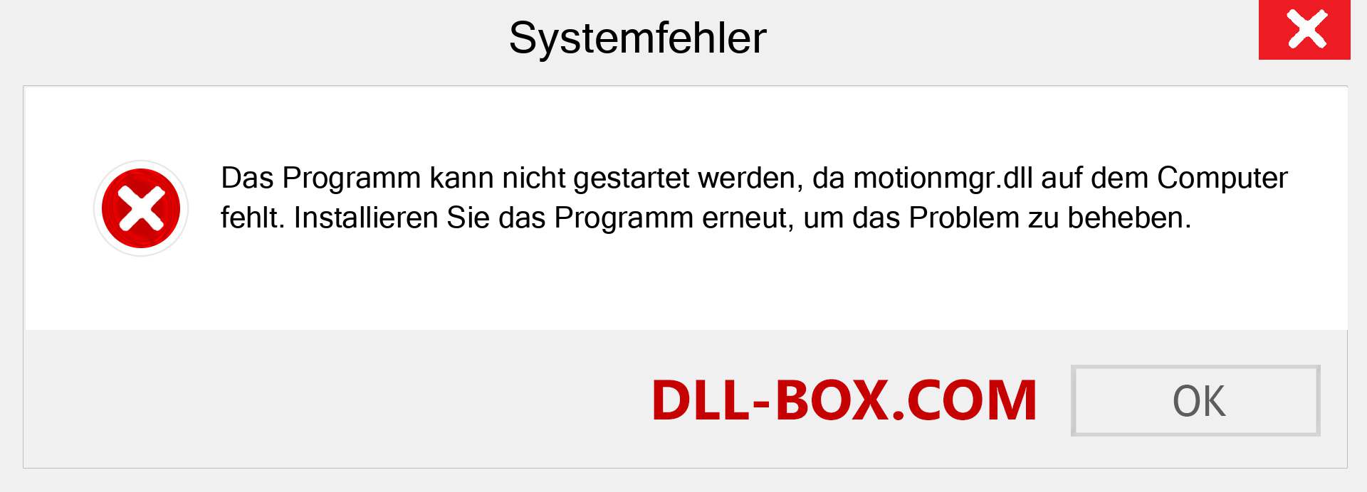 motionmgr.dll-Datei fehlt?. Download für Windows 7, 8, 10 - Fix motionmgr dll Missing Error unter Windows, Fotos, Bildern